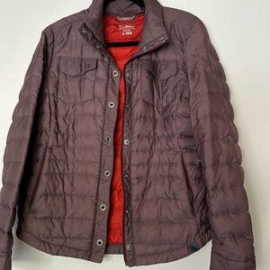 Ll bean down jacket button up lightweight downtek